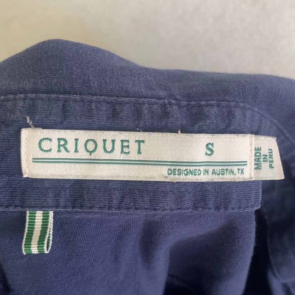Criquet Polo Shirt Small Navy Blue Pima Cotton Pocket Classic Casual Golf S/S - Picture 5 of 8